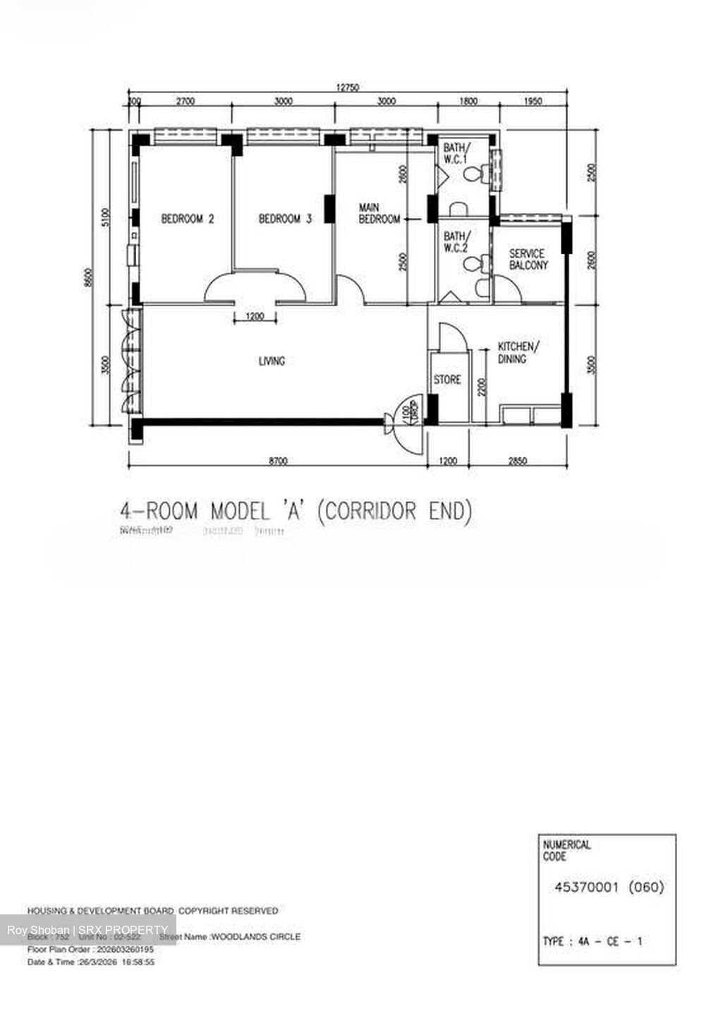 Blk 752 Woodlands Circle (Woodlands), HDB 4 Rooms #539281961